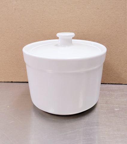 White Ceramic Container with Lid