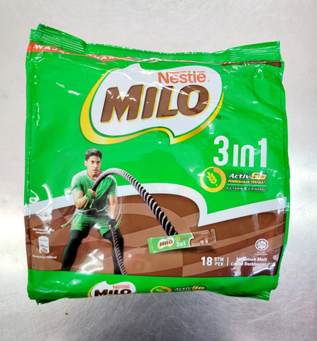 Milo 3 in 1, 18 packets.